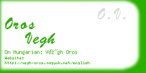 oros vegh business card